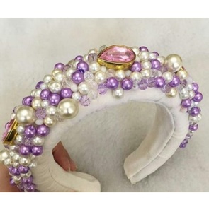 Best White Colored Handmade Beaded <b>Headband</b> With Detailed Seed Bead Designs Created To Enhance Your Hairstyle And Add Texture - Product Image 5