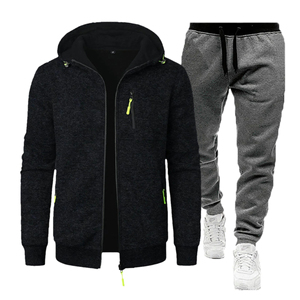 Ropa de calle personalizada, chándal, pantalones de chándal de alta calidad, Sudadera con capucha unisex en blanco y conjunto de Jogger apilado para hombre, 100% de algodón - Product Image 5
