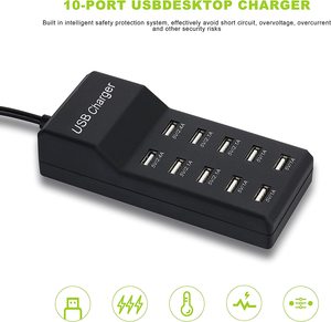 <strong>Multi</strong> Fast USB <strong>Charger</strong> 50w 10 Ports Multiport USB Charging Desktop Hub Station for Multiple <strong>Devices</strong>