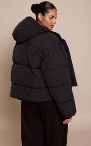 Veste matelassée en toile tricotée pour femme, hiver, à capuche, avec fermeture éclair, manches longues, respirante, pour l'extérieur - Product Image 5