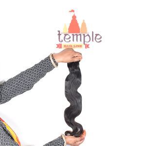 Fabrica máquina de paquete indio barato procesamiento de doble trama sin tejer extensiones de cabello humano crudo alineado con cutícula de onda profunda - Product Image 3