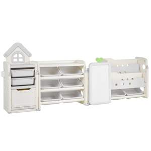 Organizador de Juguetes Alilo para Niños, 4 Niveles con 10 Contenedores, Gabinete de Plástico para Sala de Juegos o Estudio, Edad 4+ - Product Image 1