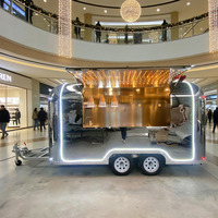 Camion de restauration Hanyi HY-VL999 à 4 roues en aluminium, cuisine complète avec plaque chauffante, four, friteuse, pour burgers, garantie 1 an, utilisation intérieure/extérieure