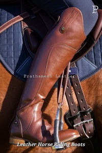 Bottes d'équitation en cuir de qualité exportée avec semelle intérieure en cuir véritable Semelle extérieure Confortable Design haut de gamme Utilisation Élevez votre style - Product Image 3