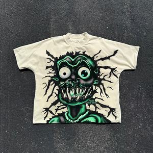 OEM personalizado 100% algodón hombres Streetwear camiseta patrón sólido DTG impreso corte suelto manga corta de gran tamaño tejido de punto - Product Image 1