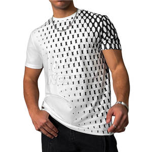 T-shirt en tricot imprimé uni de dernière génération pour hommes, séchage rapide, durable, vêtements d'extérieur, 100% coton - Product Image 2