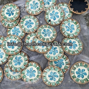 Mesa de ratán de fábrica de Vietnam con incrustaciones de fregona, muebles elegantes para el hogar bohemio moderno, celebración de Eid Ramadan Diwali - Product Image 4