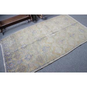 Tapis de 4,2 x 7,1 pieds, tapis vintage, tapis à motifs floraux bleus - Product Image 2