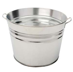 Silver Steel <b>Metal</b> Ice Bucket Wine <b>Tub</b> Bulk Quantity for Indoor Outdoor Restaurant Beer Bucket for Party Bar Home Wedding - Product Image 1