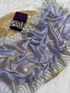 Bollywood Design Jimichu Burburry With Gota Patti <b>Ribbon</b> Work Saree Manufacturer And Supplier From Surat At Lowest Rate - Product Image 6