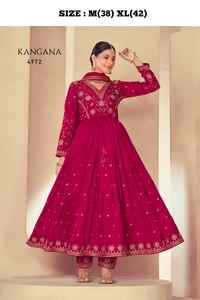 El último diseñador Faux Georgette Seda Bordado Secuencia Trabajo Sharara Traje Por Fab Zone - Product Image 4