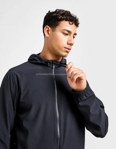 Nouvel ensemble de survêtement décontracté noir tendance, survêtement de sport léger personnalisé, ensemble coupe-vent à fermeture éclair pour hommes - Product Image 4