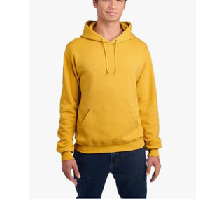 Sweat à capuche de couleur unie décontracté pour hommes, col double couche, respirant, logo personnalisé, vente en gros pour hommes - Product Image 1
