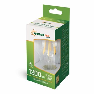 Lámpara LED estándar, cristal transparente, E27, 8,5W, 4000K, 1200Lm (Spectrum WOJ+14596) - Product Image 1