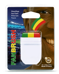 Pintura Facial Fanbrush para la Copa Mundial de Senegal, Venta al Por Mayor para Distribuidores, Hecho en Francia, 48 Naciones, Colores y Logotipos Personalizados - Product Image 1
