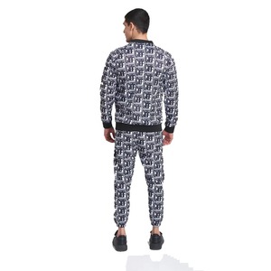 Survêtement d'hiver pour homme respirant 100% coton léger à séchage rapide Noir imprimé numérique Évacuation de l'humidité Écologique Fermeture éclair - Product Image 5