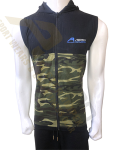 Chaleco Deportivo con Capucha y Cremallera para Hombre AERO PASTER IMPEX, Camuflaje, Tela Jersey 350g, Corte Ajustado, para Gimnasio y Entrenamiento, Otoño - Product Image 1