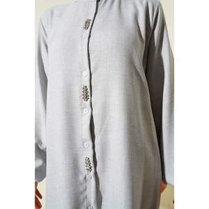 Tunique Longue Embellie de Pierre 2 Pièces Ensemble Gris - Product Image 4