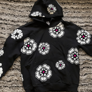 Felpe con Cappuccio da Uomo in Cotone Pesante, Pullover Streetwear con Stampa Floreale in Denim, <span class=keywords><strong>Abbigliamento</strong></span> Invernale di Design - Product Image 5