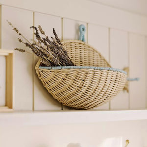 Cesta de Pared de Mimbre Natural para Peces, Estante de Mimbre, Maceta Colgante, Almacenamiento, Decoración para el Hogar, Guardería, Estante Infantil de Mimbre Natural - Product Image 6