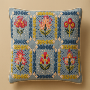 ปลอกหมอนอิงลายแมนดาลาทำด้วยมือสไตล์อินเดียทำด้วยมือปักด้วยผ้าขนสัตว์พิมพ์ลายสไตล์ฝ้ายสำหรับการใช้ชีวิตในโรงแรมอุซเบกิสถาน - Product Image 1