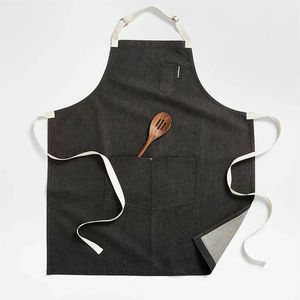Tablier unisexe en jean de coton de haute qualité, personnalisable avec logo, imperméable, lavable en machine, pour cuisine, restaurant, bar, chef - Product Image 4