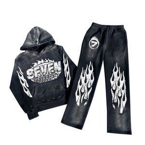 Venta al por mayor de los hombres de alta calidad transpirable chándal nuevo diseño personalizado ácido lavado sublimación Sudadera con capucha conjunto XL tamaño de invierno ropa deportiva - Product Image 1