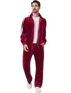 Survêtement d'hiver unisexe de luxe vintage en velours écologique imprimé de logo personnalisé brodé coupe ample décontractée vêtements de grande taille - Product Image 3