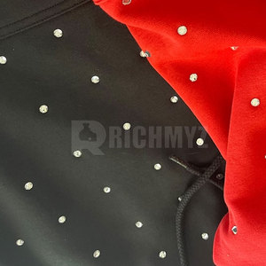 Sweats à capuche en coton mélangé sur mesure, vêtements d'hiver, sweats à capuche avec strass, utilisation en extérieur, sweats à capuche pour hommes avec strass - Product Image 5