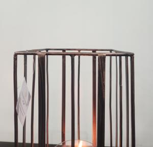 Bougeoir photophore en fer fait à la main Long support de pilier en verre Fiable Home Garden Parties Christmas Tabletop Lighting Metal - Product Image 4