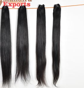 Remy cutícula alineada color negro sedoso pelo liso 100 por ciento paquetes de alta calidad extensiones de cabello humano indio virgen - Product Image 6