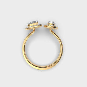 Toi Et Moi Halo anillo de diamante 3,0 quilates doble corte de pera Original anillo de diamante cultivado en laboratorio anillo de Boda nupcial regalos de aniversario - Product Image 2