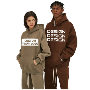 OEM ชุดเสื้อมีฮู้ดผ้าฟลีซของผู้ชายพิมพ์ลายพัฟชุดวอร์มไซส์ใหญ่สำหรับวิ่งพร้อมกางเกงวิ่งสำหรับฤดูหนาว - Product Image 1