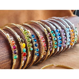 Vibrant Stone Fashion <b>Bracelet</b> Gold Plated for Resale Perfect Bangles - Product Image 2