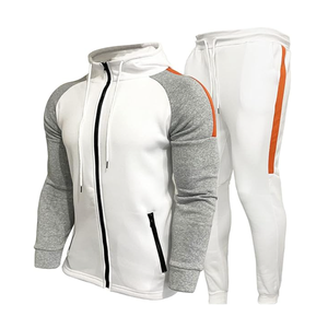 ชุดกีฬามีฮู้ด2ชิ้นเสื้อฮู้ดสีตัดกันชุดวอร์มลำลองสำหรับฤดูใบไม้ร่วง - Product Image 2