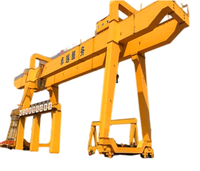 Grue portique à double poutre robuste de 60 tonnes pour conteneurs de construction, avec palan électrique, moteur, boîte de vitesses, treuil, chariot, cabine et dévidoir de câble
