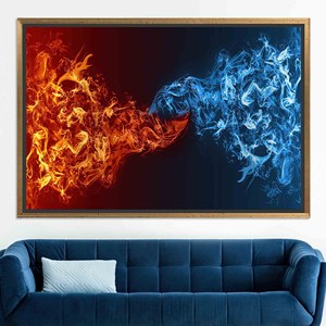 Modern Abstract Glass Wall Art: Elegant Printed Canvas Decor,GOLD <b>FRAMED</b> CANVAS - Product Image 1