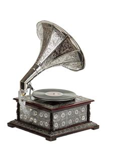 Artículos de decoración de habitación de madera y latón de gramófono para dormitorio, artículo de regalo de decoración antigua para el hogar de Calvin Handicraft - Product Image 3