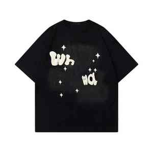 เสื้อยืดคอกลมคุณภาพพรีเมียม พิมพ์โลโก้แบบนูน ผ้าคอตตอนผสมสแปนเด็กซ์ น้ำหนักเบา แห้งเร็ว แขนสั้นครึ่งแขน สำหรับผู้ชาย - Product Image 4