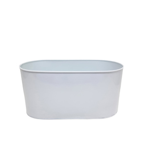 Jardinière ovale en fer au design classique de taille moyenne en bleu ciel pour la décoration de jardin et de table personnalisée pour un usage domestique - Product Image 6