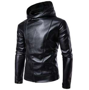 Blouson aviateur unisexe en cuir véritable imperméable et respirant anti-UV col mandarin fermeture éclair doublure en coton Style motard de moto - Product Image 1