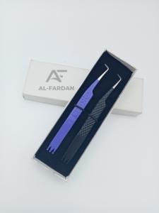 Pinzas de extensión de pestañas de acero inoxidable de 90 grados al por mayor pinzas de punta cónica Volumen de pestañas estilo corona estampado de corazón - Product Image 6