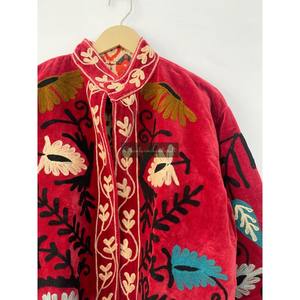เสื้อแจ็กเก็ตกำมะหยี่สำหรับผู้หญิงใส่ได้ทั้งชายและหญิงผ้าคอตตอนซูซานีปักด้วยมือลายดอกไม้เสื้อโค้ทสไตล์ฮิปปี้โบฮีเมียนสำหรับฤดูใบไม้ผลิ - Product Image 3