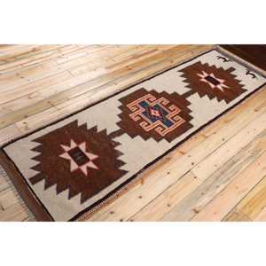 3x10 ft Vintage Turkish Rug, Runner Rug, Herki <b>Brown</b> <b>Wool</b> Rug - Product Image 2