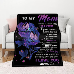 Love Message Print Flannel <b>Throw</b> <b>Blanket</b> Soft Fleece Sofa <b>Couch</b> <b>Blanket</b> Wholesale - Product Image 5