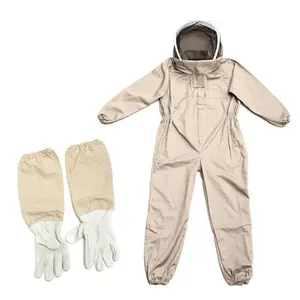 Bee Suit for Men Women Bee Keeper Suite with Beekeeping Gloves Beekeeping Suit with Veil Hood Fully Body Durable Beekeeper Su