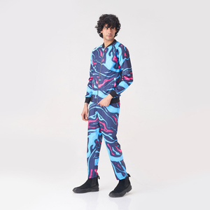 Survêtement décontracté personnalisé, impression par sublimation, OEM ODM, usine, vêtements de mode modernes, marque privée, texture lisse, tenue élégante - Product Image 3