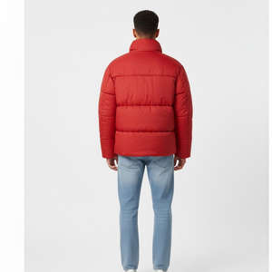 <b>Men</b> Streetwear <b>Canvas</b> Puffer <b>Jacket</b> Winter Warm Lightweight Quilted Hooded Breathable Outerwear Comfortable Windproof Front - Product Image 2