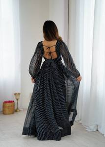 NUEVO VESTIDO DE GEORGETTE PARA FIESTAS/BODAS DE TODAS LAS TEMPORADAS CON ESTAMPADO DIGITAL Y TRABAJO DE CADENAS - Product Image 6