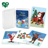 Cartes à jouer classiques de Noël de haute qualité, noires, 310 g/m², avec finition lin et revêtement en papier à base d'eau